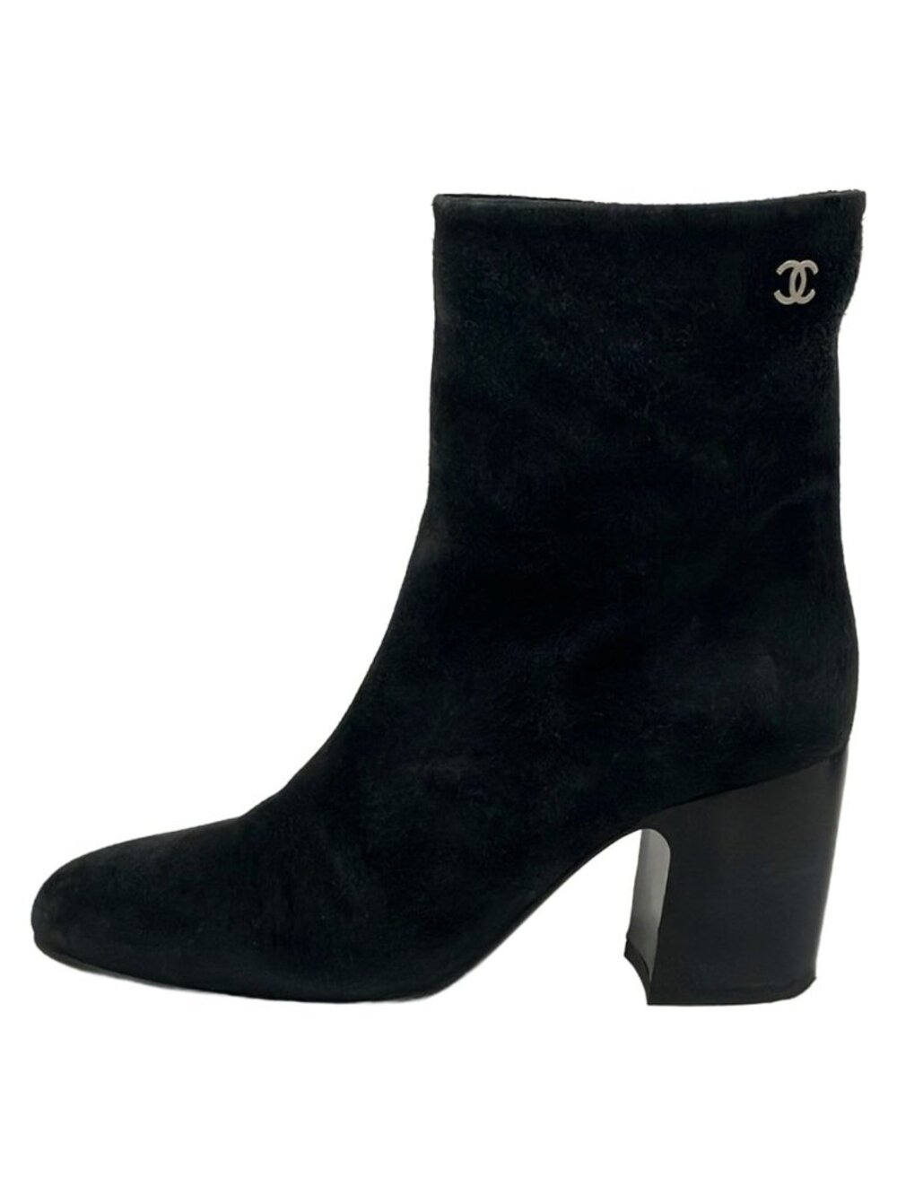 Chanel Short Boots Black CC Logo